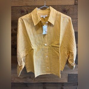 Madewell Mustard Striped Casual Shirt